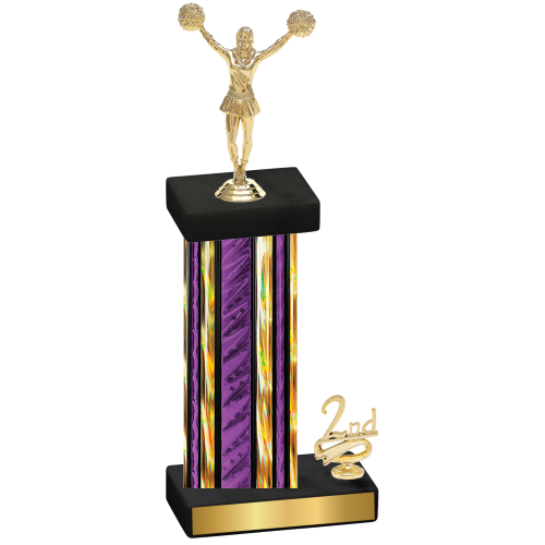 Accented Single Purple Glacier Second Place Cheerleading Trophy