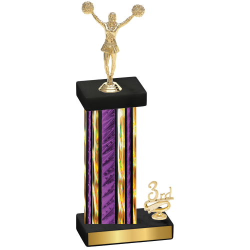 Accented Single Purple Glacier Third Place Cheerleading Trophy