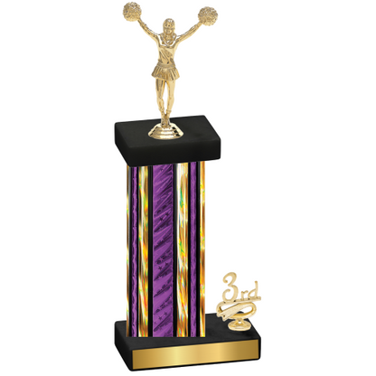 Accented Single Purple Glacier Third Place Cheerleading Trophy