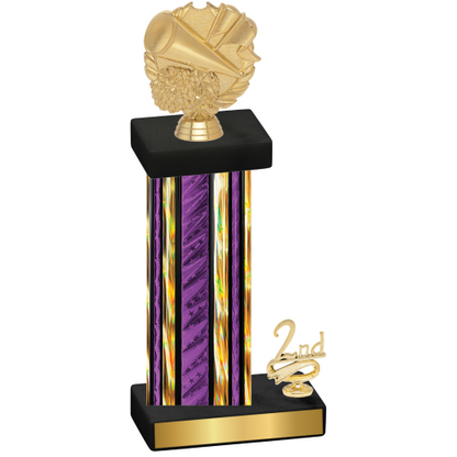 Accented Single Purple Glacier Second Place Cheerleading Trophy