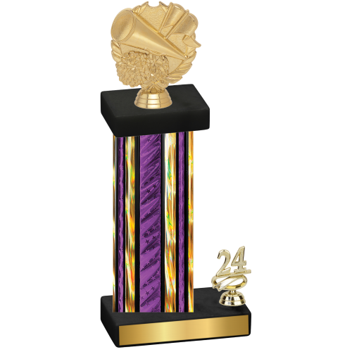 Accented Single Purple Glacier Year Cheerleading Trophy