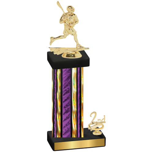 Accented Single Purple Glacier Second Place Lacrosse Trophy