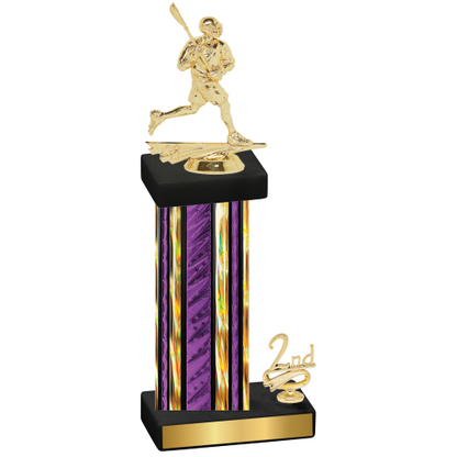 Accented Single Purple Glacier Second Place Lacrosse Trophy