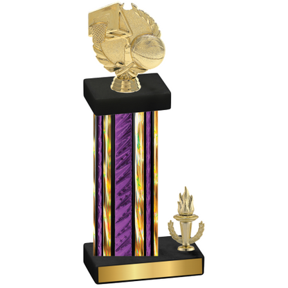 Accented Single Purple Glacier Victory Basketball Trophy