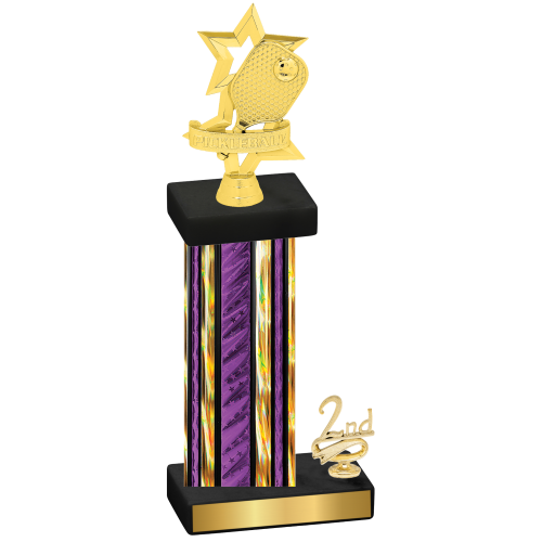 Accented Single Purple Glacier Second Place Pickleball Trophy