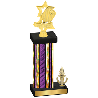 Accented Single Purple Glacier Victory Pickleball Trophy