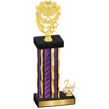 Accented Single Purple Glacier Second Place Pickleball Trophy