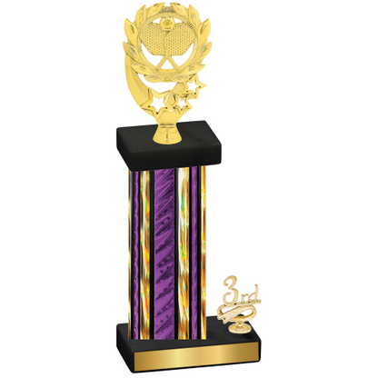 Accented Single Purple Glacier Third Place Pickleball Trophy