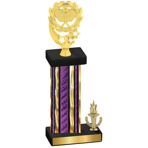 Accented Single Purple Glacier Victory Pickleball Trophy