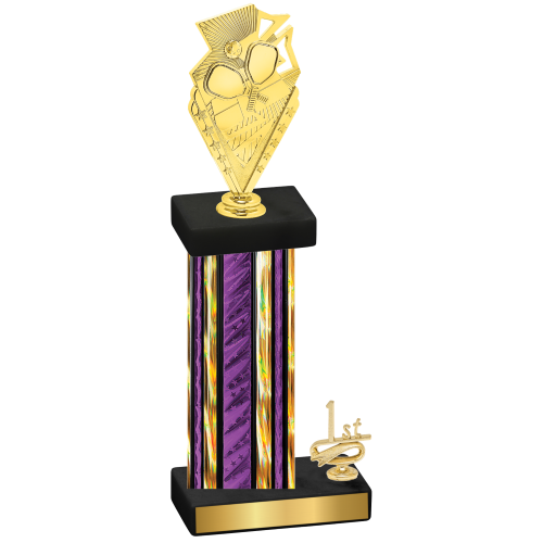 Accented Single Purple Glacier First Place Pickleball Trophy