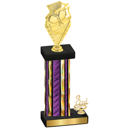 Accented Single Purple Glacier Third Place Pickleball Trophy