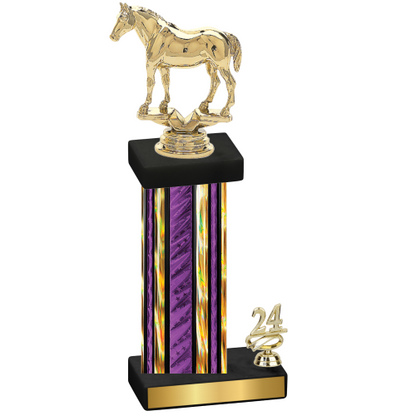 Accented Single Purple Glacier Year Horses Trophy