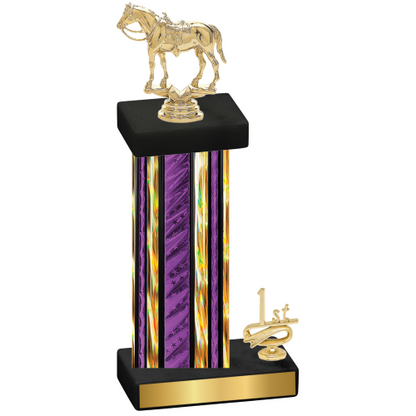 Accented Single Purple Glacier First Place Horses Trophy