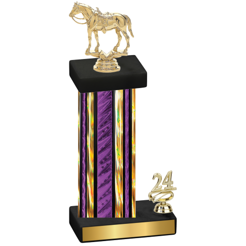 Accented Single Purple Glacier Year Horses Trophy