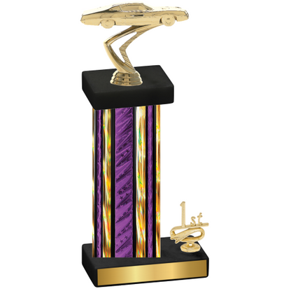 Accented Single Purple Glacier First Place Cars Trophy