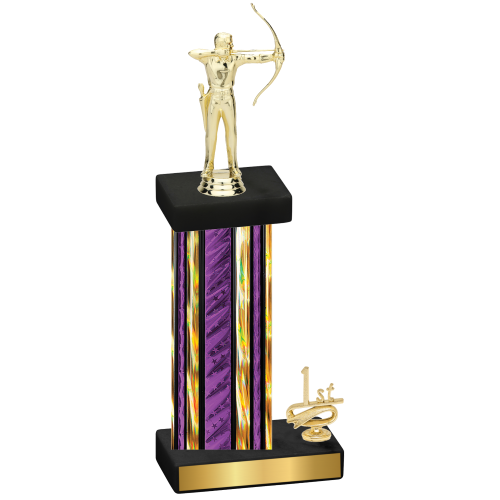 Accented Single Purple Glacier First Place Archery Trophy