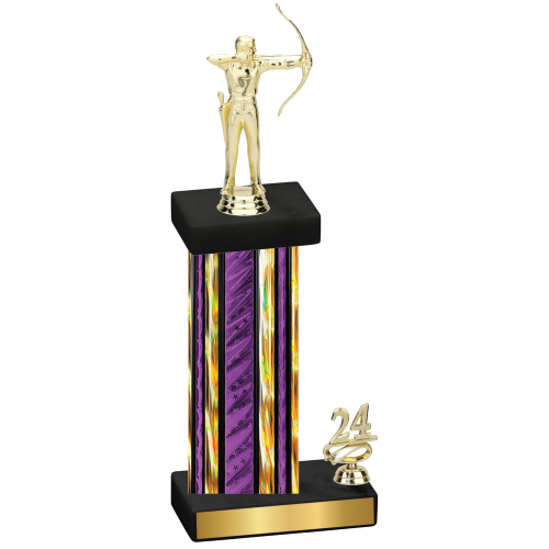 Accented Single Purple Glacier Year Archery Trophy