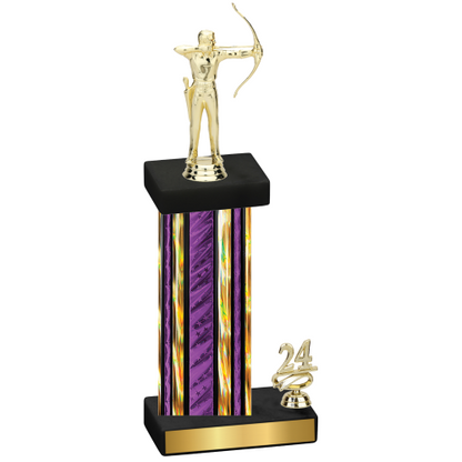 Accented Single Purple Glacier Year Archery Trophy