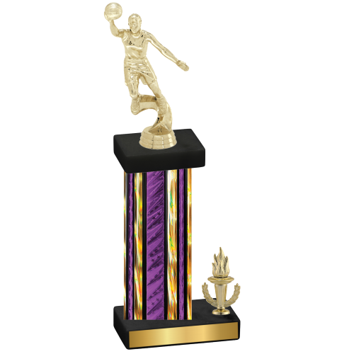 Accented Single Purple Glacier Victory Basketball Trophy