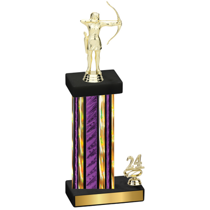 Accented Single Purple Glacier Year Archery Trophy