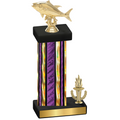 Accented Single Purple Glacier Victory Fishing Trophy