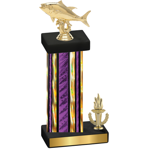 Accented Single Purple Glacier Victory Fishing Trophy