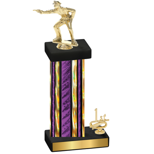 Accented Single Purple Glacier First Place Shooter Trophy