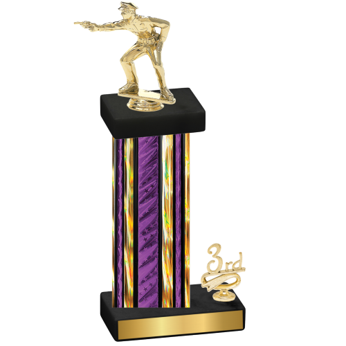 Accented Single Purple Glacier Third Place Shooter Trophy