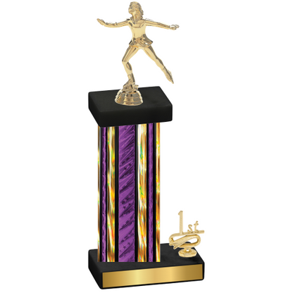 Accented Single Purple Glacier First Place Skater Trophy