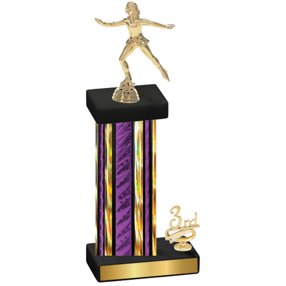 Accented Single Purple Glacier Third Place Skater Trophy