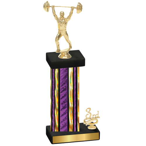 Accented Single Purple Glacier Third Place Weights Trophy