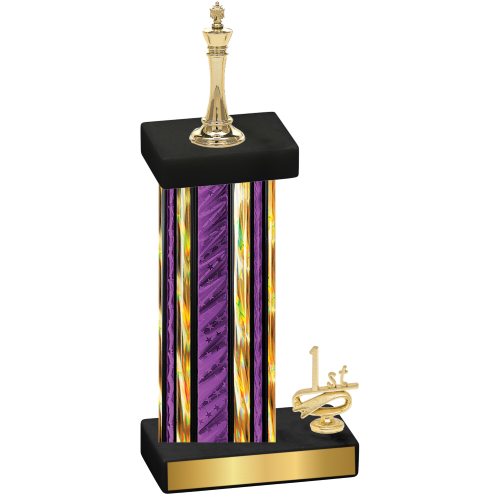 Accented Single Purple Glacier First Place Chess Trophy