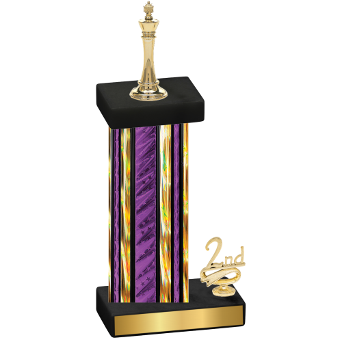 Accented Single Purple Glacier Second Place Chess Trophy