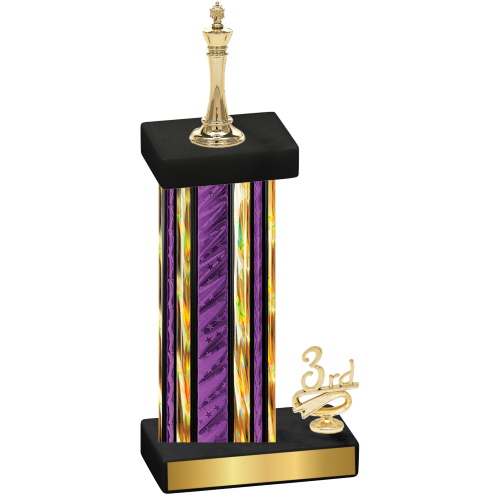 Accented Single Purple Glacier Third Place Chess Trophy