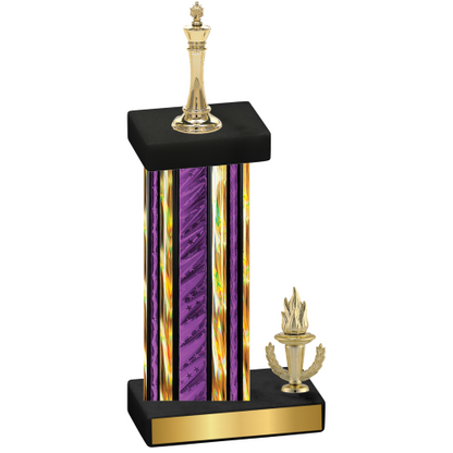 Accented Single Purple Glacier Victory Chess Trophy