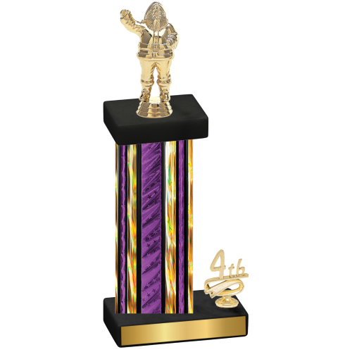 Accented Single Purple Glacier Fourth Place Holiday Trophy