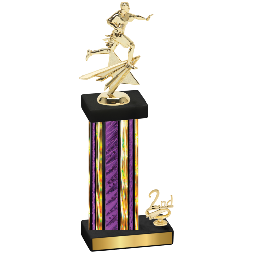Accented Single Purple Glacier Second Place Flag Football Trophy
