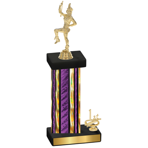 Accented Single Purple Glacier First Place Majorette Trophy