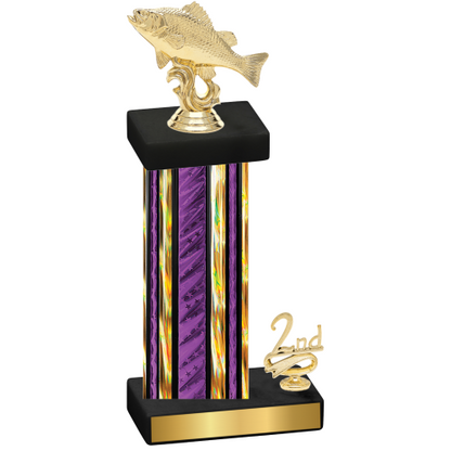 Accented Single Purple Glacier Second Place Fishing Trophy