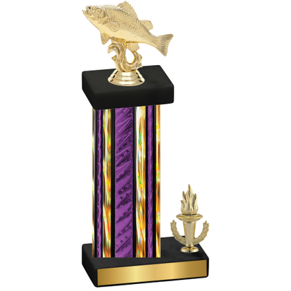 Accented Single Purple Glacier Victory Fishing Trophy