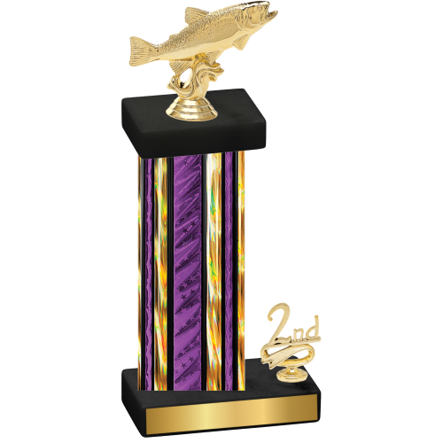 Accented Single Purple Glacier Second Place Fishing Trophy