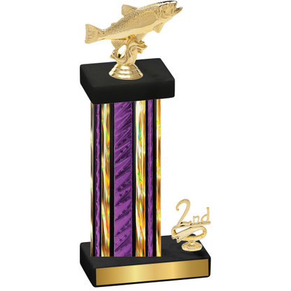 Accented Single Purple Glacier Second Place Fishing Trophy