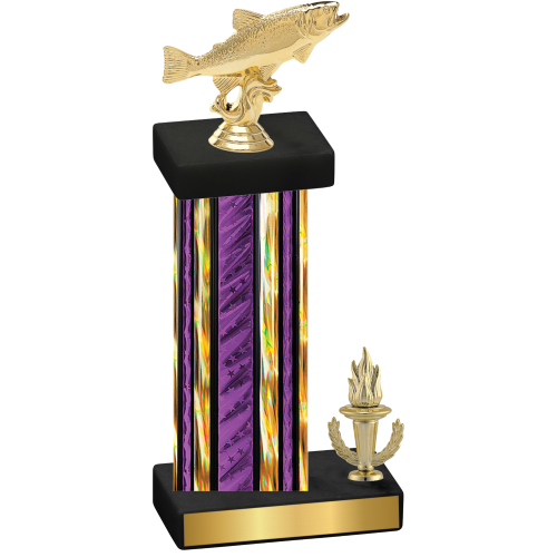 Accented Single Purple Glacier Victory Fishing Trophy