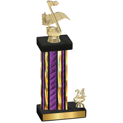 Accented Single Purple Glacier Year Music Trophy