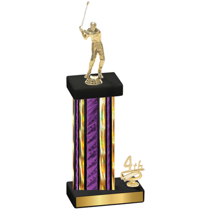 Accented Single Purple Glacier Fourth Place Golf Trophy