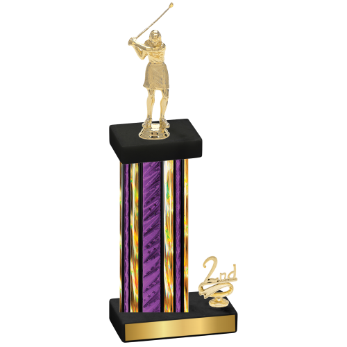 Accented Single Purple Glacier Second Place Golf Trophy