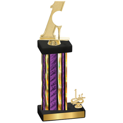 Accented Single Purple Glacier First Place Golf Trophy