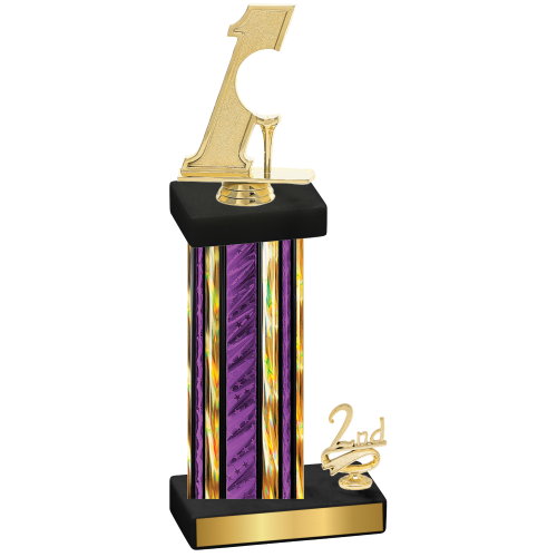 Accented Single Purple Glacier Second Place Golf Trophy
