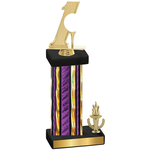 Accented Single Purple Glacier Victory Golf Trophy