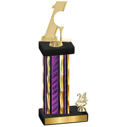 Accented Single Purple Glacier Year Golf Trophy